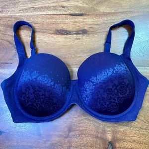 Soma 34DDD Stunning Support Full Coverage Bra Blue Floral